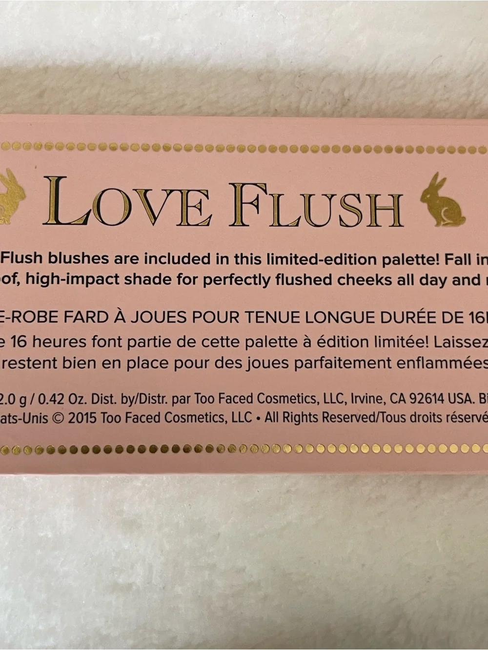 Too faced Love Flush long Lasting Blush Wardrobe and Small Brush applicator New